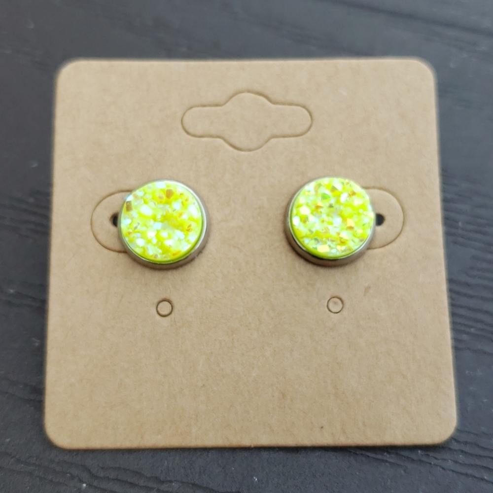 10mm Handcrafted Faux Druzy Earrings